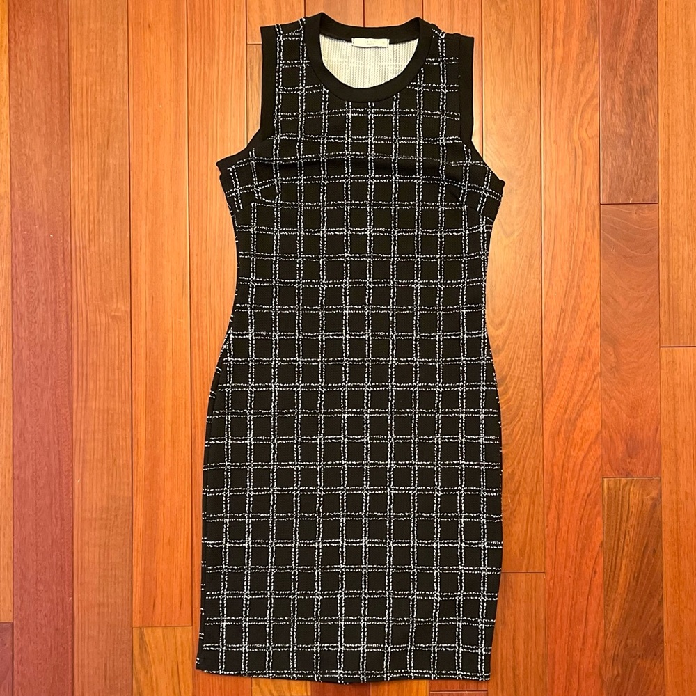 LE LIS
Black Checkered Classic Sheath Dress